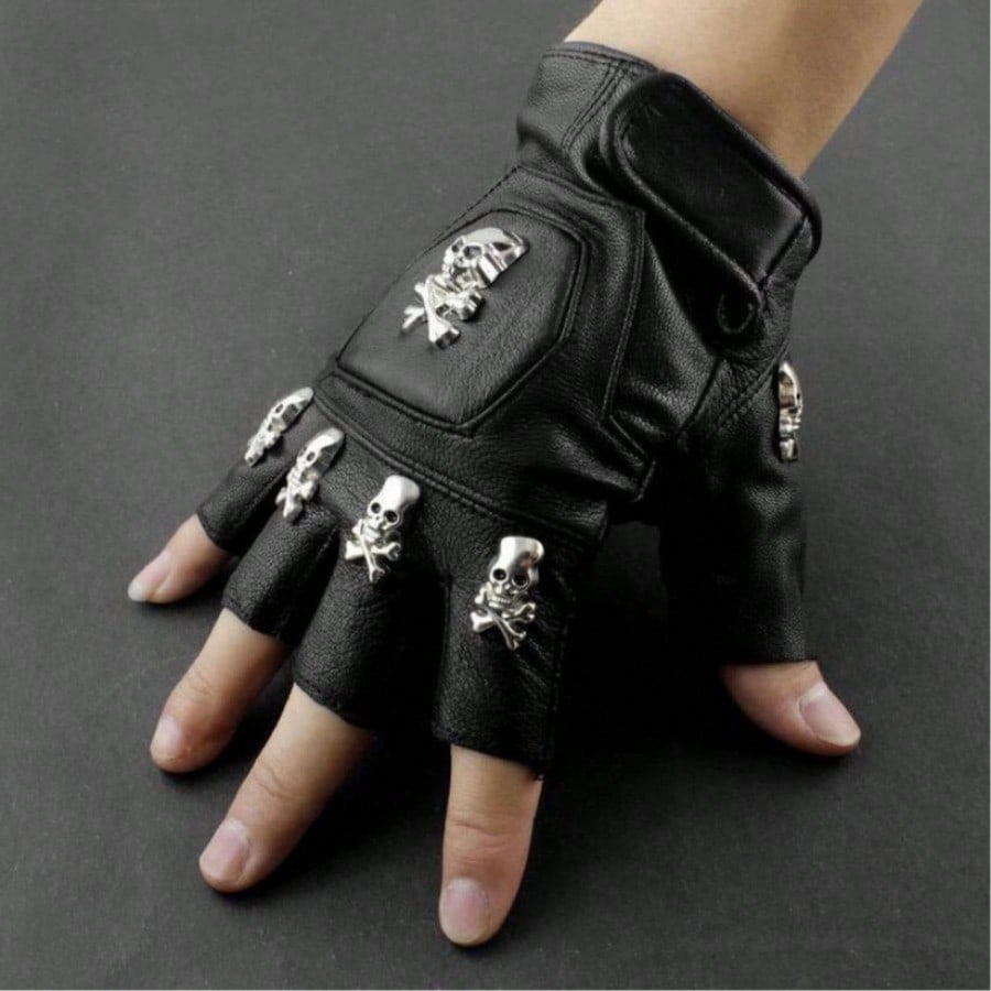 Heren echte leren skull punk r - Leather Driving Glove recensie en prijs